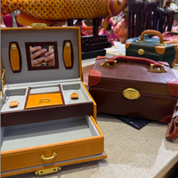 Boîte à bijoux de luxe en cuir pleine fleur faite à la main avec tiroir miroir pour bagues, boucles d'oreilles, colliers – Organisateur de voyage portable haut de gamme, idéal comme cadeau