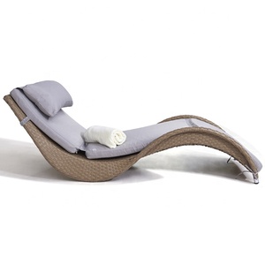 Al aire libre muebles de salón de forma curva de ratán de jardín <span class=keywords><strong>tumbona</strong></span> cama de playa - Product Image 2