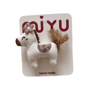 Nouvelle mode pinces à cheveux en dentelle pour enfants dessin animé cheval mignon tissu crème glacée cheveux canard poignées pince pour fille bijoux de décoration pour enfants - Product Image 6