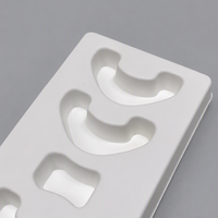 Plateau d'emballage en pulpe de bagasse de canne à sucre moulé sur mesure, écologique et biodégradable, pour dilatateur nasal avec impression en relief