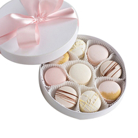 Boîtes personnalisées avec logo, boîte ronde en carton rigide pour macarons, chocolats, bonbons, biscuits, noix, emballage de macarons