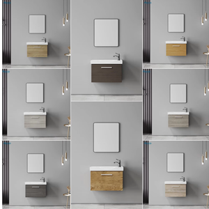 Set di Mobili da <span class=keywords><strong>Bagno</strong></span> in PVC <span class=keywords><strong>Economici</strong></span>, Vendita all'Ingrosso, Mobile Lavabo da Parete <span class=keywords><strong>per</strong></span> Hotel con Specchio - Product Image 6