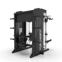 Rack de Potencia Comercial de 75x75mm con Máquina Smith, Sistema de Cables Cruzados y Entrenador Funcional