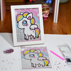 <span class=keywords><strong>Peinture</strong></span> de diamant <span class=keywords><strong>par</strong></span> numéros à motif dessin animé pour enfants 18x23cm, Kits de décoration de maison, avec <span class=keywords><strong>cerf</strong></span>, licorne, hibou, cristal - Product Image 3