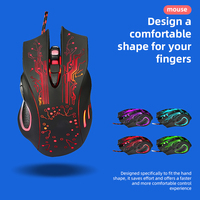 Ratón Ergonómico para Juegos con Cable, Óptico, Retroiluminado LED, con Botones Programables, Alta Sensibilidad DPI para PC/Laptop/Escritorio