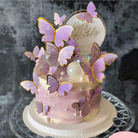 Jungen und Mädchen Babyparty Geburtstag Schmetterling Kuchendekoration Topper Hochzeit Geburtstag Party Tortendeko Zubehör