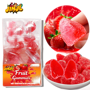 Gummies en forme de fraises tendance sur TikTok, en gros, contenant moins de 50 % de jus de fruits, collation certifiée Halal - Product Image 1