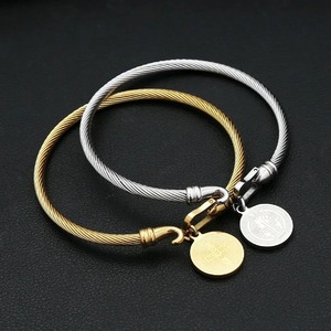 yunnique St. Benedict's Medal Braided <b>Bracelet</b> Silver Gold Adjustable Stainless Steel Unisex <b>Bangle</b> Jewelry Gift - Product Image 3