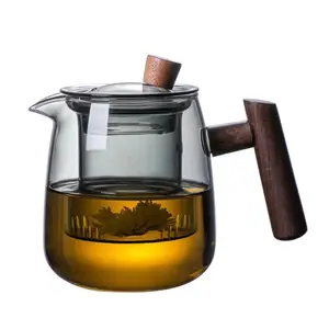 Tetera de vidrio para el hogar, hervidor de té escalonado de alta temperatura, olla única, estufa de cerámica eléctrica, juego de té