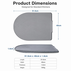 Tapete de Silicona Multiusos para Secar, para Encimera de Cocina, Fregadero, Mesa de Comedor, Cafetería, Resistente al Calor, Antideslizante, Libre de BPA - Product Image 2