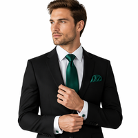 26 Corbatas de Satén Formales para Hombre en Colores Lisos de 7 cm, Ecológicas y Duraderas, con Pañuelo de Bolsillo y Juego de Gemelos