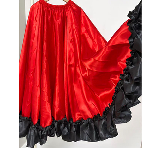 Saia Clássica Infantil de Cetim Grande com Balanço, para Apresentação e Prática de Dança de Salão, Flamenco e Dança do Ventre - Product Image 1