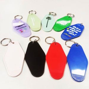 Wholesale <b>Custom</b> logo Promotional Blank Plastic Retro Vintage Motel Hotel Room <b>Keychain</b> - Product Image 2