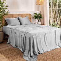 Ensemble de housses de couette (édredon) respirantes en bambou 100 % absorbant l'humidité et ensemble de draps de lit en bambou 100 % naturellement rafraîchissant
