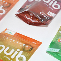 Feuille d'aluminium thermoscellée imprimée sur mesure Bonbons gommeux lyophilisés Doypack Pochette debout Sacs d'emballage alimentaire avec fenêtre transparente