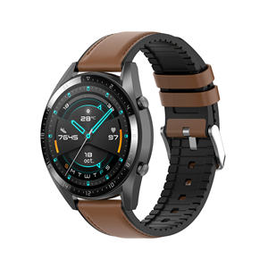 Cinturini di Lusso per Huawei Watch GT <span class=keywords><strong>GT2</strong></span> <span class=keywords><strong>46mm</strong></span> Uomo 20mm 22mm in Vera Pelle e Silicone - Product Image 6