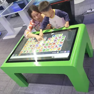 Zkmei Smart Touch Table Screeins 43 inci, Meja pintar layar sentuh tahan air Android Lnux Win10 interaktif 4K LCD untuk anak-anak