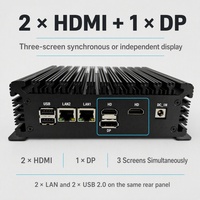Intel N100 N350 2*2.5G LAN 2*RS232/485 2*HD+DP Tiga Layar Win10 Linux Mini PC Industri Tanpa Kipas Komputer Tertanam