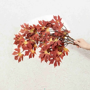 Feuilles d'érable artificielles CallaFloral, rouge automne, en tissu tissé, décorations de mariage, style INS, bouquets faits main transfrontaliers - Product Image 3