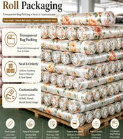 Tissu en satin crêpe léger en polyester et élasthanne, tissu personnalisé avec fleurs 3D sur tissu de soie satinée pour robes et vêtements de nuit