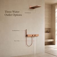 Robinet de douche mural contemporain en laiton brossé avec jets de pluie et de massage, et modes de pulvérisation doux – Fabrication OEM/ODM sur mesure pour projets