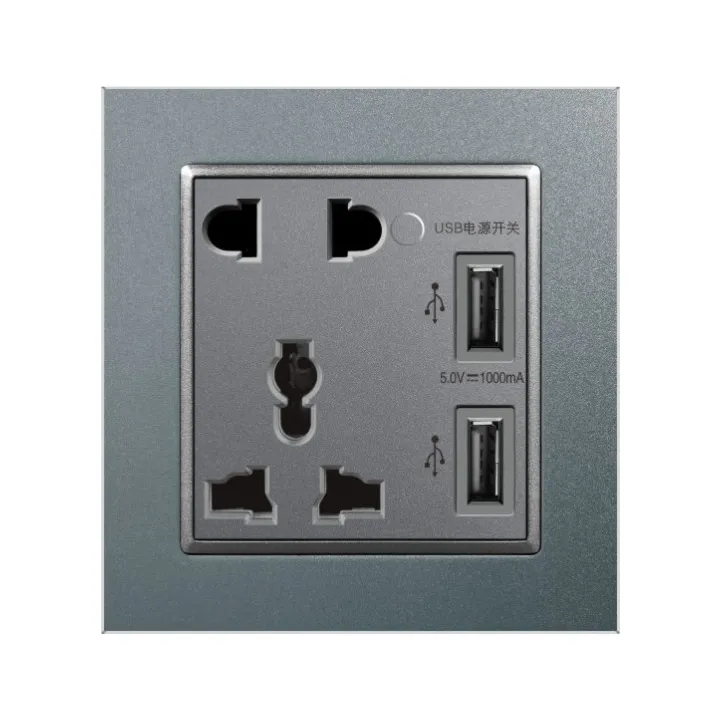 Premium Durable Pc Square Usb Wall British Standard Control Switch Socket