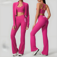 Nouvel ensemble de sport pour femme : Leggings froncés effet push-up, brassière de sport dos ouvert, pantalon de yoga taille haute sans couture – Qualité supérieure