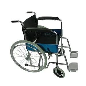 Folding portable wheel chair A portable scooter Manual Steel chromed plating frame wheelchair for the elderly and disabled