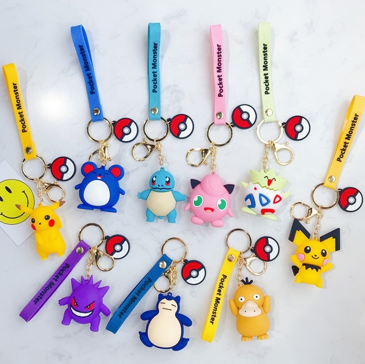 Дешевый милый аниме Покемон Go ПВХ мультфильм двухсторонняя фигурка Пикачу брелок подвеска брелок подарок