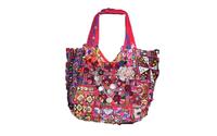 Bolso de Hombro con Dos Correas y Cierre de Parches Geométricos Bohemios Bordados, Estilo Banjara, Gitano, Vintage, Tribal