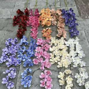 Vente flash : 2 branches d'orchidées artificielles en soie <span class=keywords><strong>blanche</strong></span> <span class=keywords><strong>Vanda</strong></span> pour la décoration florale de mariage - Product Image 1