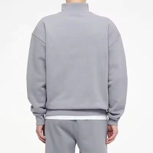 Felpa da <span class=keywords><strong>uomo</strong></span> personalizzata all'ingrosso con <span class=keywords><strong>mezza</strong></span> <span class=keywords><strong>zip</strong></span>, <span class=keywords><strong>senza</strong></span> <span class=keywords><strong>cappuccio</strong></span>, tinta unita, oversize, con logo personalizzato, in pile, con cerniera 1/4 - Product Image 6