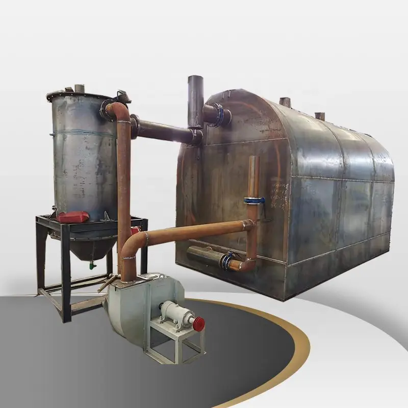 Máquina para hacer biochar de bambú con cáscara de arroz, horno de carbonización de biomasa de troncos de madera para carbón