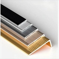 Marches d'escalier en alliage d'aluminium, bordure de marche incurvée, garniture pour carrelage et marbre, bordure de marche en forme de L