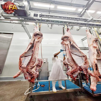 Ligne d'abattage halal pour bovins, équipement de boucherie, machines d'abattage de bovins, projet d'abattoir, usine de traitement de la viande de bœuf avec convoyeur