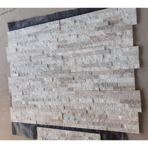 Revêtement mural en pierre empilée naturelle, économique et populaire, couleur blanc doré, pour la décoration extérieure des maisons - Product Image 1