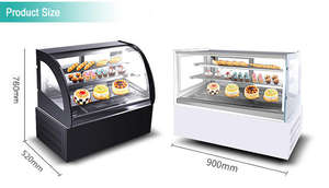 Chiller con angolo nero a 2 strati per torta di lusso commerciale con vetrina per Chiller per torta - Product Image 3