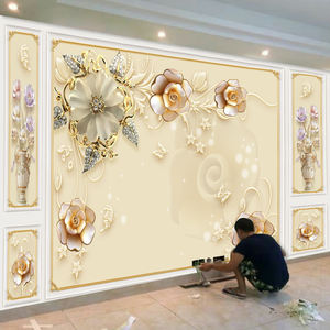 Salon Tv Fond Mur Papier Peint 8d Tridimensionnel Mural Moderne Simple Nouveau Film Et Télévision Revêtement Mural - Product Image 4