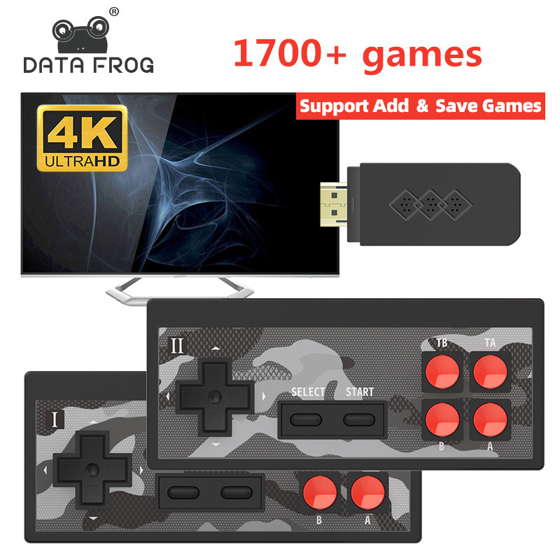 Дропшиппинг Data Frog Встроенная 1700 Классическая игра Y2S Y2S HD 1080P HD MI Беспроводная портативная ТВ-видео игровая консоль 4K