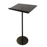 BOSN Display - Podium moderne détachable en acrylique noir avec poteau en acier inoxydable pour couleur et logo personnalisables