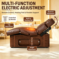 Table de massage électrique à 4 moteurs avec base en bois et tiroirs de rangement, lit de spa confortable avec coussin chauffant intégré pour le réchauffement