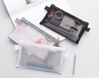 Sac à crayons en nylon transparent de grande capacité personnalisé, pochette à stylos et sacs en filet pour l'organisation et la portabilité