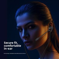 Casque de jeu E-sport personnalisé avec microphone, écouteurs intra-auriculaires Plug-and-Play 3,5 mm, transducteur dynamique, câble de 1,2 m pour mobile et PUBG
