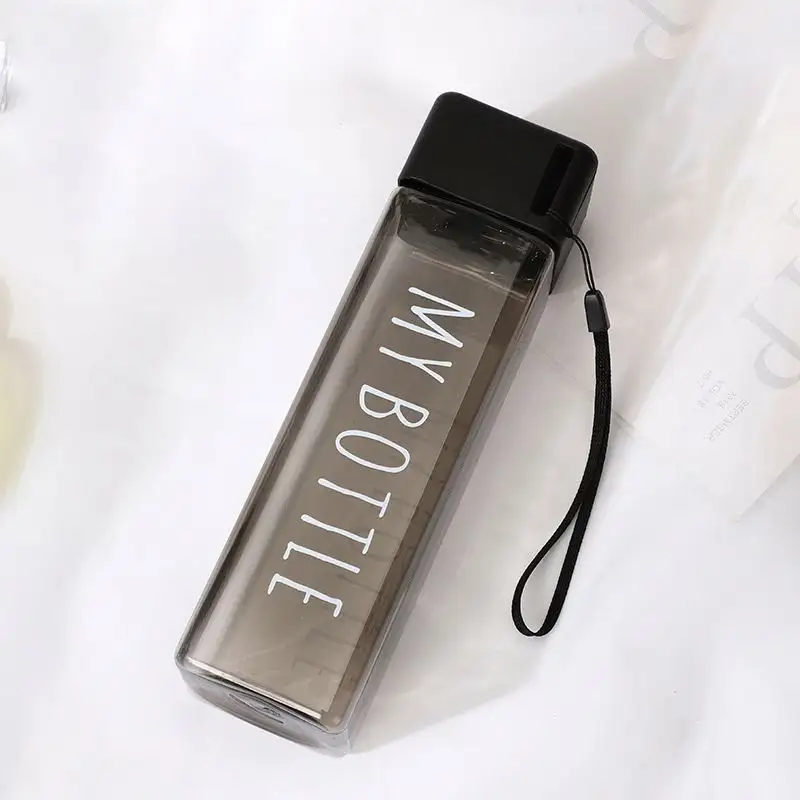 Botella de plástico para agua potable deportiva, botella de plástico con logotipo personalizado, 500ml