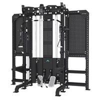 Rack de musculation multifonctionnel 2-en-1 robuste avec système de croisement de câbles et construction en alliage d'aluminium