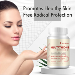 BioFlex Chine <span class=keywords><strong>Comprimés</strong></span> végétaliens hydratants pour la peau, éclaircissants et illuminants, 1800mg NAC Glutathion Collagène et Biotine avec Vitamine C et E - Product Image 4