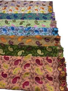 Tissu en maille de polyester respirant et doux à 100 %, dentelle à motif floral 3D, articles en stock pour robe femme - Product Image 6
