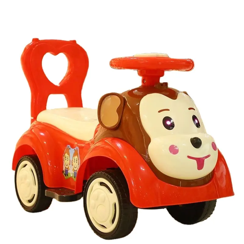 سيارة أطفال ملتوية للأطفال مع سكوتر موسيقي من عمر 1-3 سنوات ألعاب 6 فتيات سيارة يو يو أربع عجلات يمكن الجلوس عليها