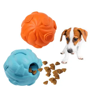 Funny Game Dog IQ Improving Slow Feeder Chew Dispenser Interactive Food Rubber Treat Toy Ball Soft Rubber Dog Toy