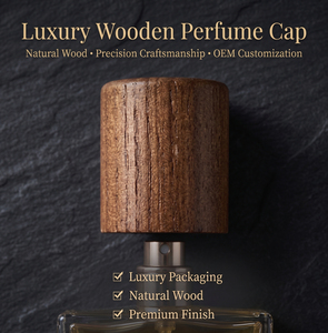 ฝาไม้ทรงกระบอกสำหรับน้ำหอมเวียดนาม WeWood ฝาขวดทรงกลมตรง ฝาปิดหรูหรา รูปทรงเรขาคณิต สำหรับน้ำหอม - Product Image 1